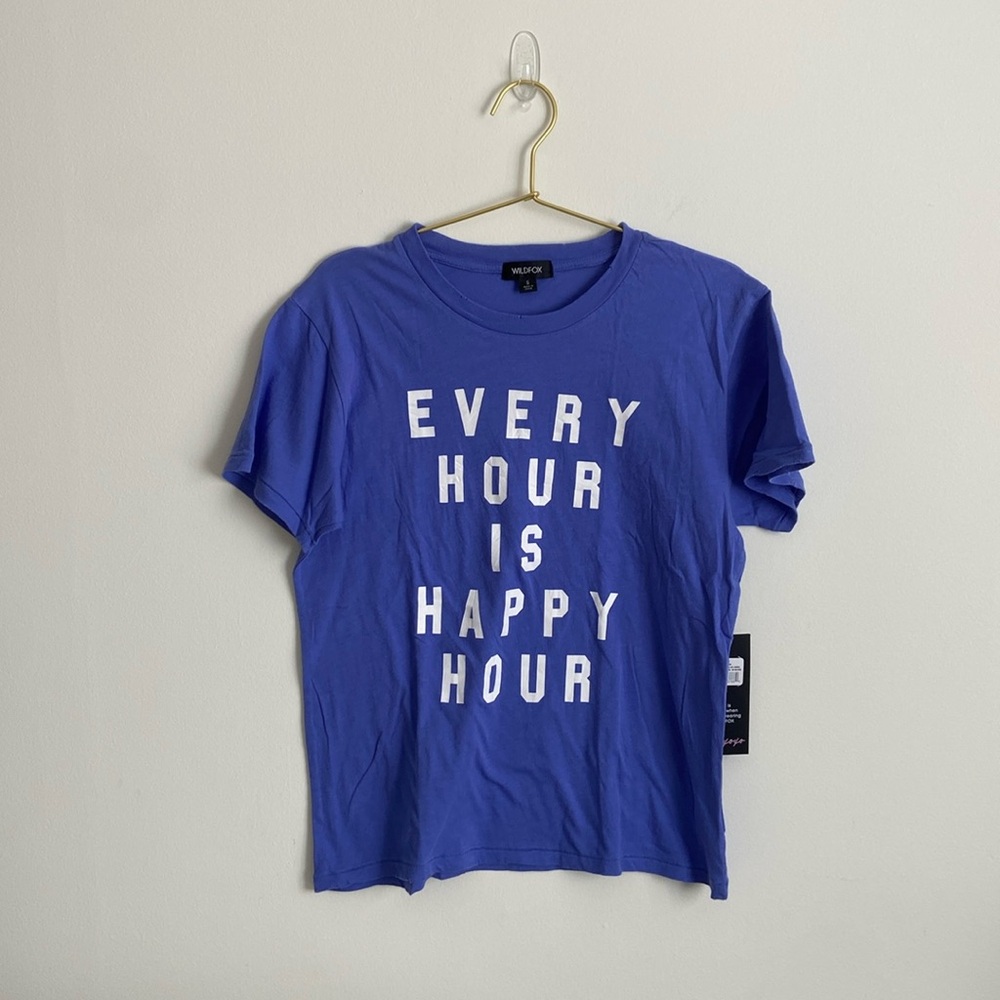 NWT Wildfox ‘Every Hour Is Happy Hour’ Tee SIZE S
